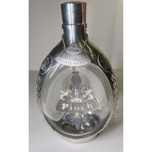 Haig Royal Holland Pewter Overlay Glass Pinch Empty Whisky Bottle Decanter